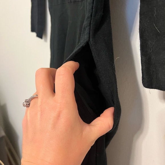 2/$30 Zara - Black 3/4 Length Long Sleeve Midi Dress with Pockets - Picture 5 of 8